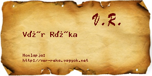 Vér Réka névjegykártya